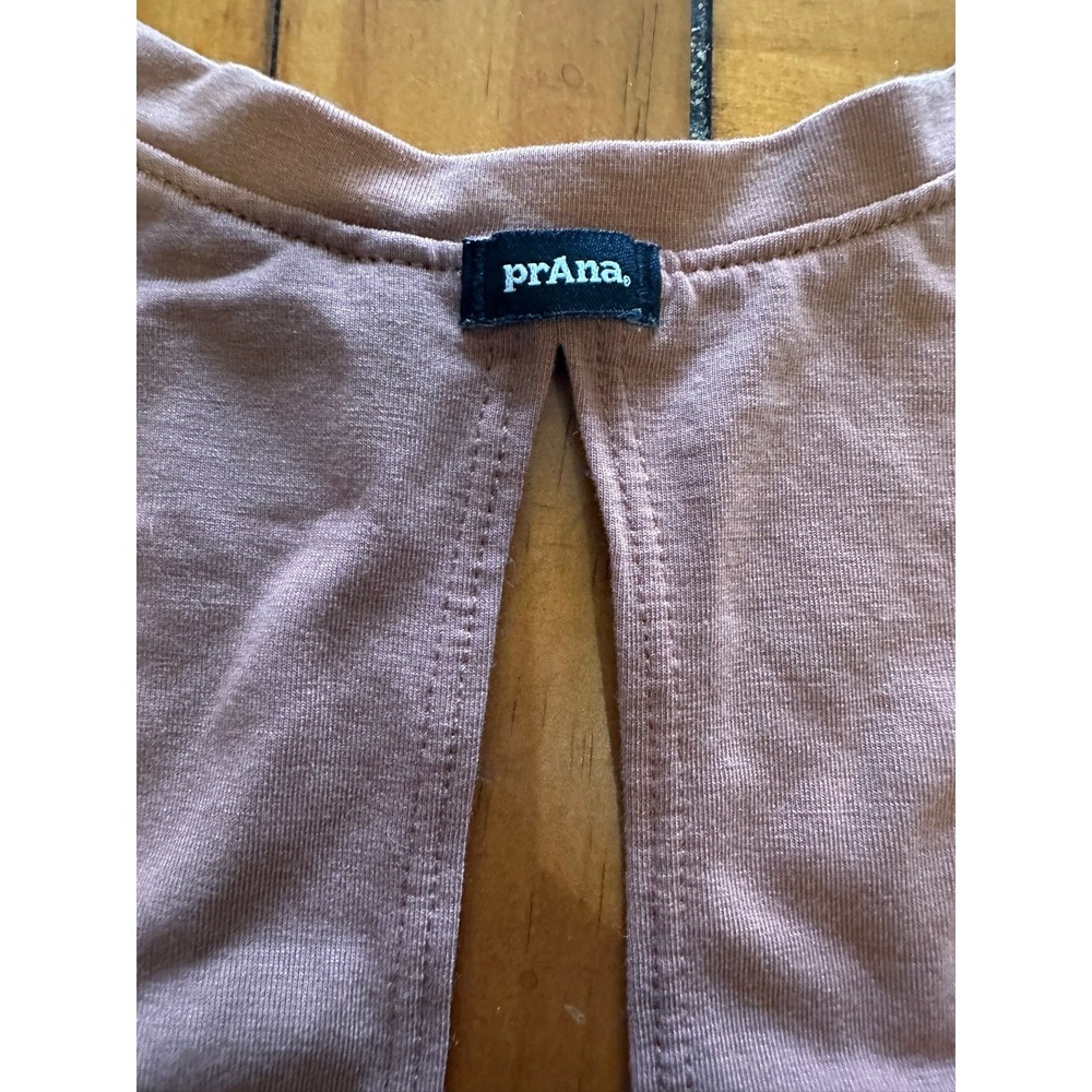 prAna Womens Mauve Brown Keyhole Back Yoga Tank Top Small Sleeveless Curved Hem - Picture 6 of 6